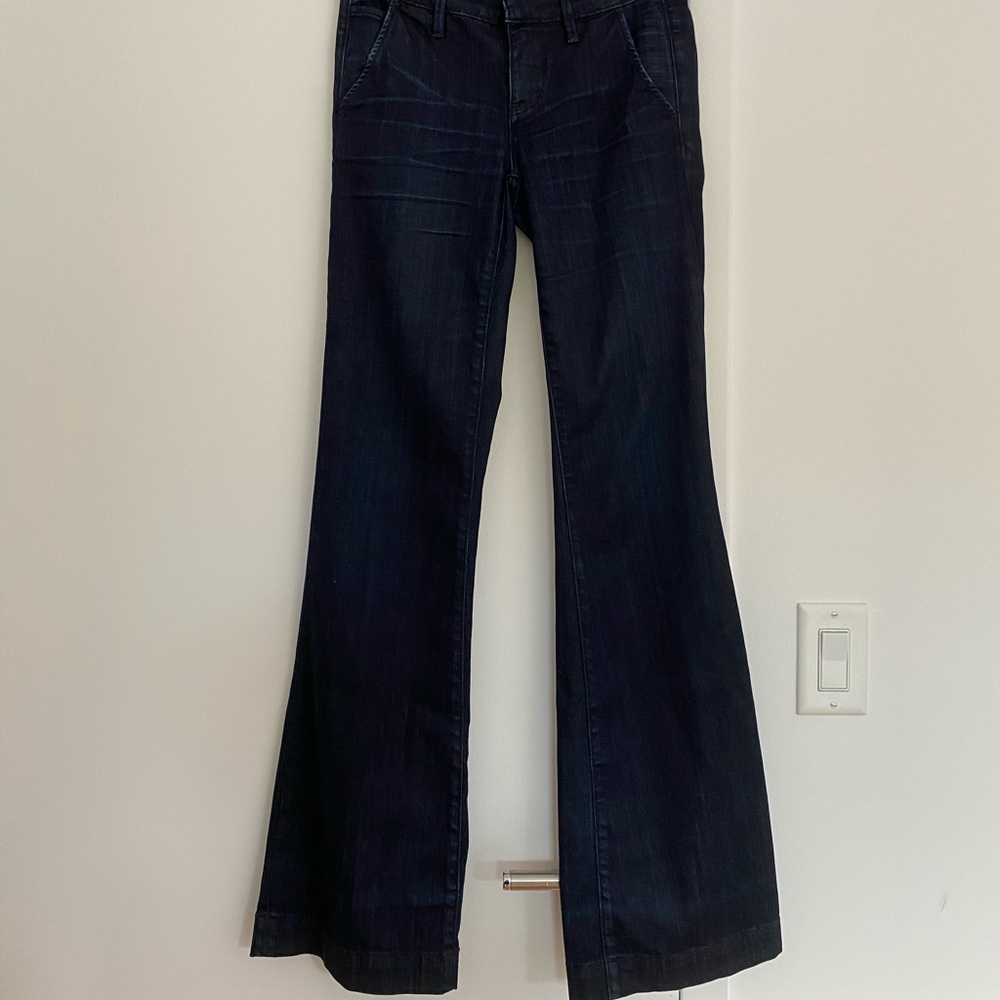 70s Jeans Flare Dark Blue Denim Size 25